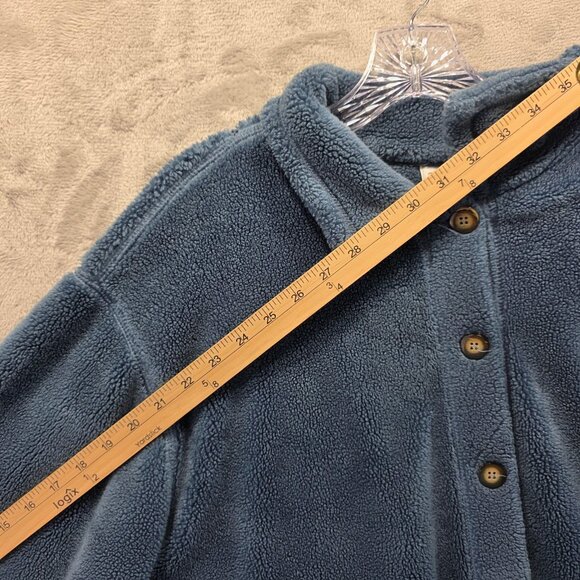 Vintage Disney Winnie the Pooh Sherpa Jacket Womens Large Blue Made USA 90s - Picture 9 of 10